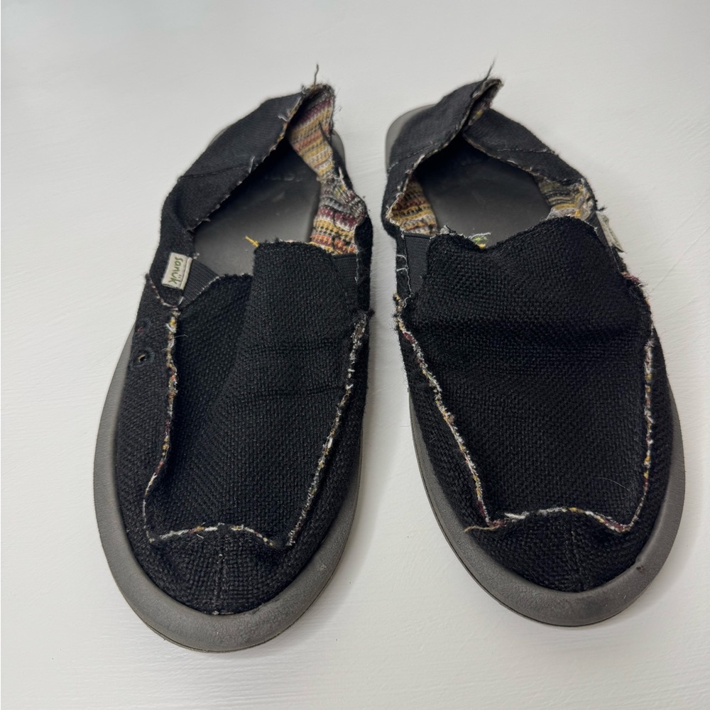 Sanuk Women's Black Slip-On Slippers